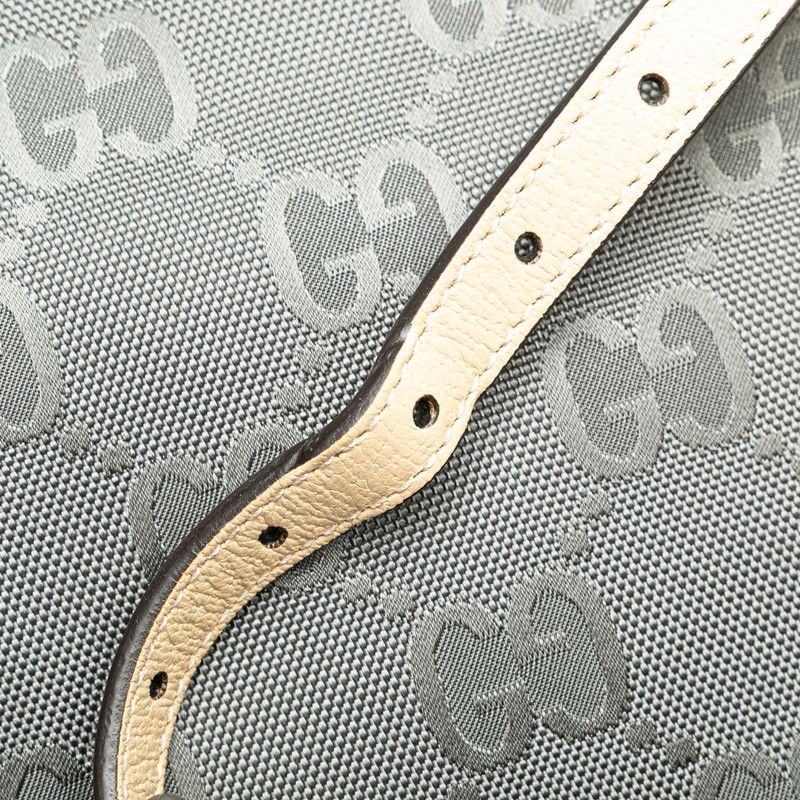Gucci GG Nylon Off the Grid Long 2-Way Shoulder Bag Gray Beige
