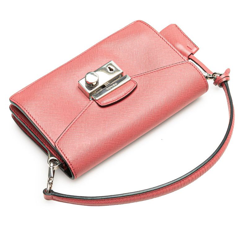 Prada Mini 2-Way Shoulder Bag Pink Saffiano Leather