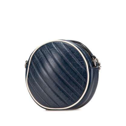 Gucci GG Marmont Mini Chain Shoulder Bag Navy White Leather