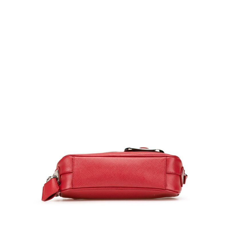 Prada Crossbody Shoulder Bag Red Saffiano Leather