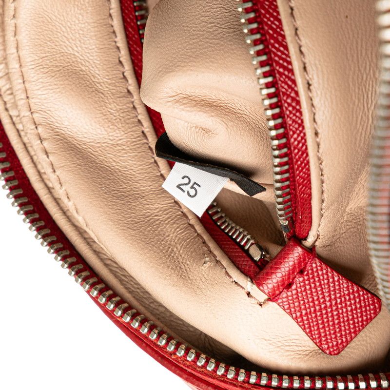 Prada Crossbody Shoulder Bag Red Saffiano Leather