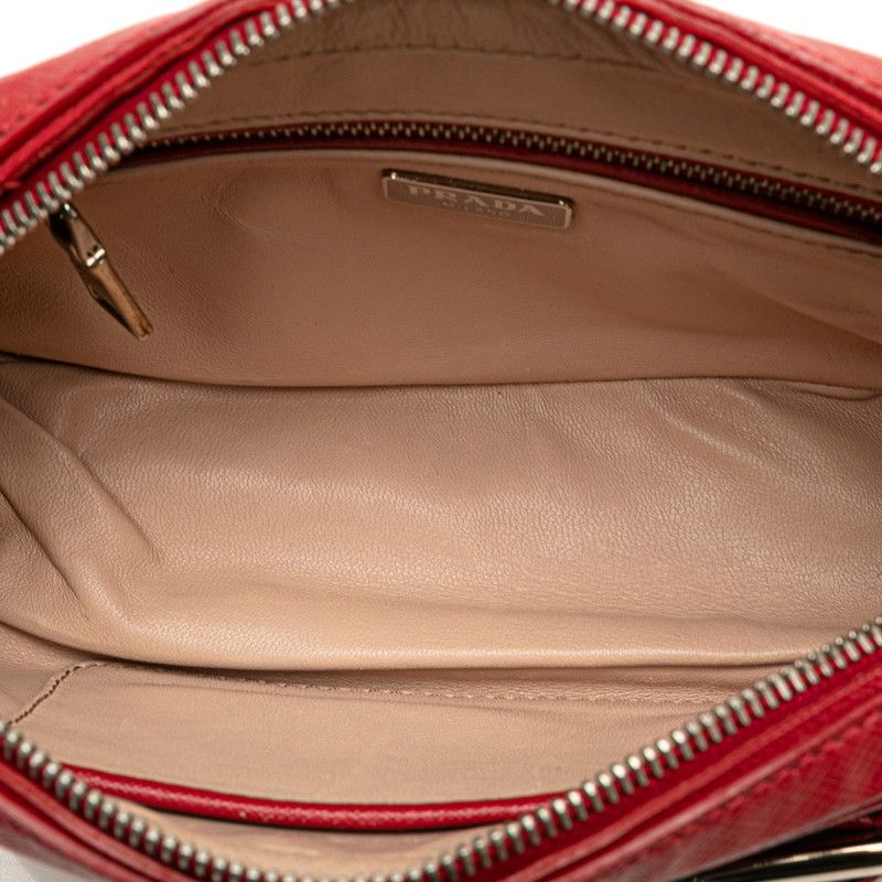 Prada Crossbody Shoulder Bag Red Saffiano Leather