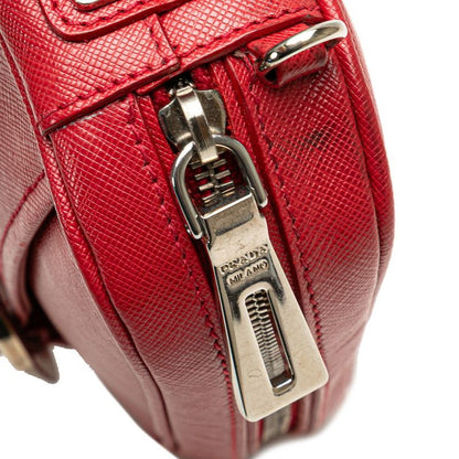 Prada Crossbody Shoulder Bag Red Saffiano Leather