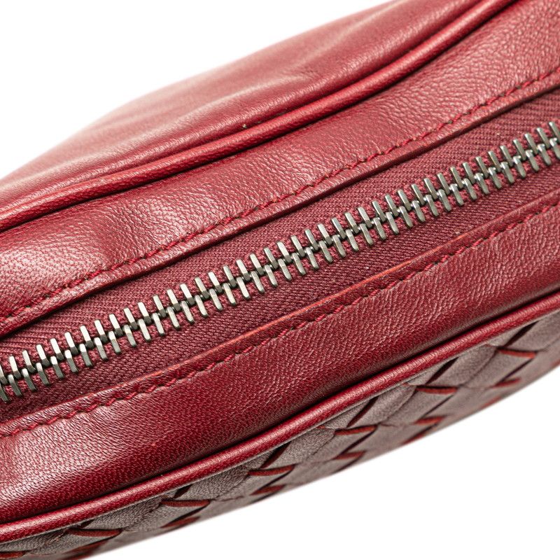 Bottega Veneta Intrecciato Waist Bag Wine Red Gold Leather