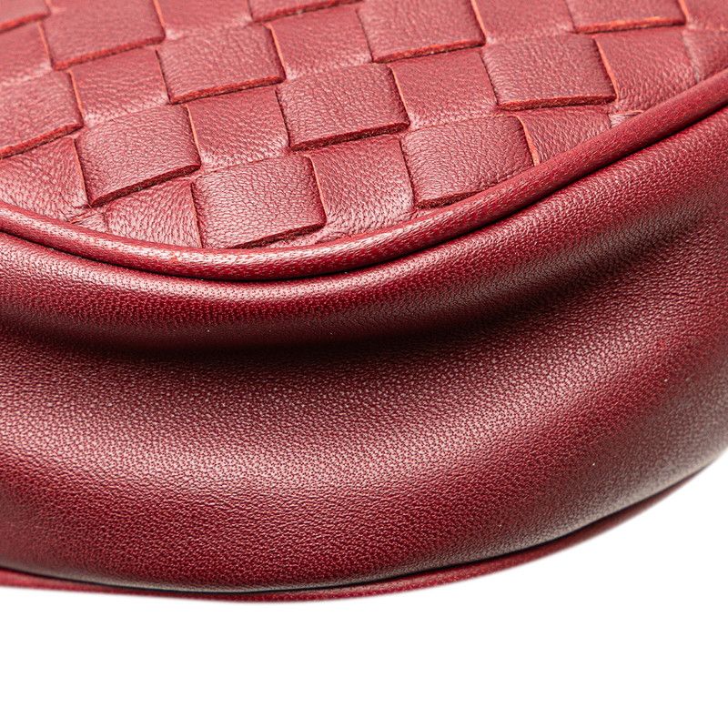 Bottega Veneta Intrecciato Waist Bag Wine Red Gold Leather