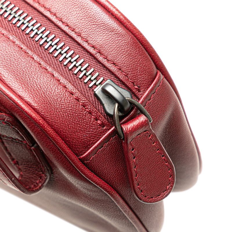 Bottega Veneta Intrecciato Waist Bag Wine Red Gold Leather