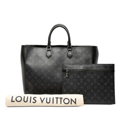 Louis Vuitton Monogram Eclipse Grand Sac Tote Gray Black Leather