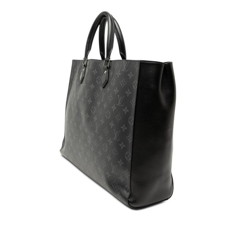 Louis Vuitton Monogram Eclipse Grand Sac Tote Gray Black Leather