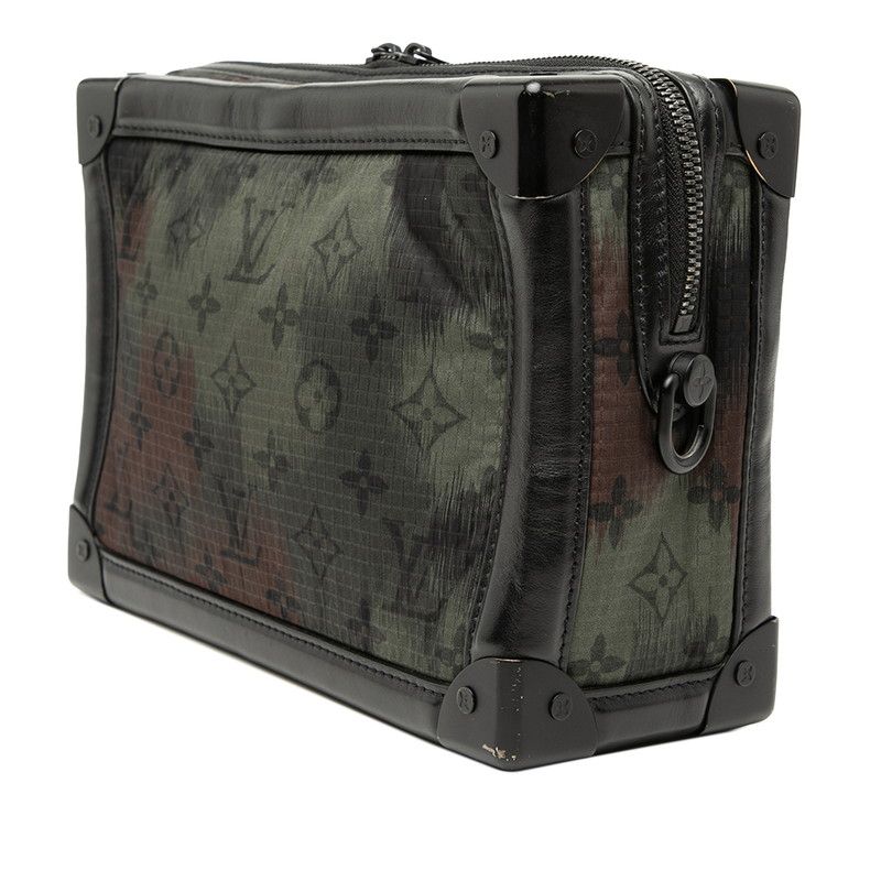 Louis Vuitton Monogram Camouflage Soft Trunk Shoulder Bag Khaki Black Nylon