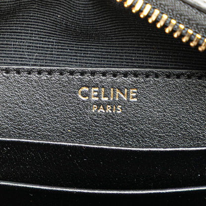 Celine CC Charm Small Crossbody Shoulder Bag Black Leather