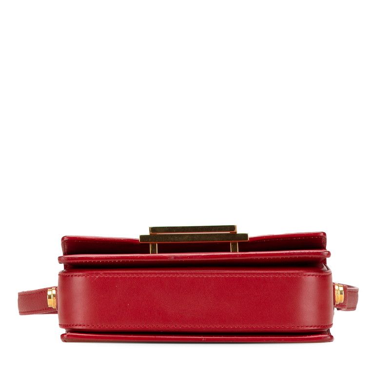 Saint Laurent Classic Lou Crossbody Mini Shoulder Bag Red Leather