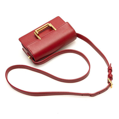 Saint Laurent Classic Lou Crossbody Mini Shoulder Bag Red Leather