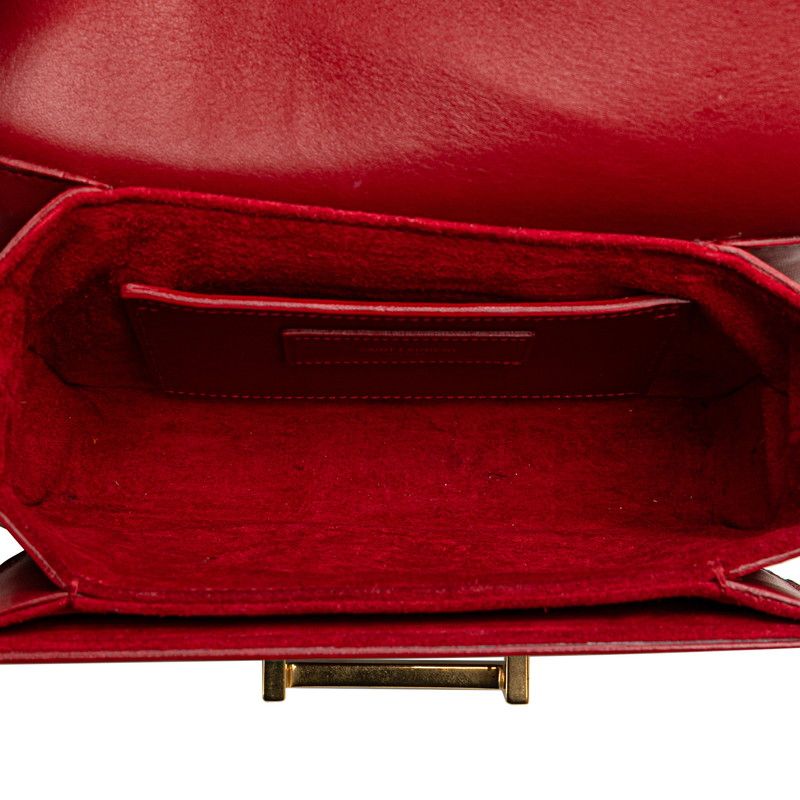 Saint Laurent Classic Lou Crossbody Mini Shoulder Bag Red Leather