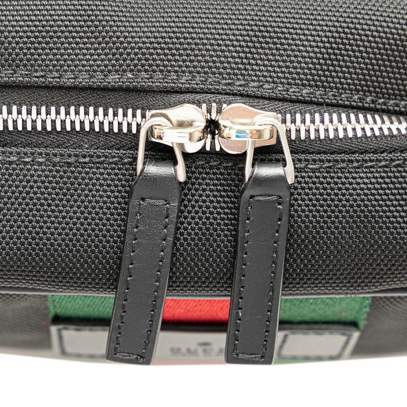 Gucci Sherry Line Clutch Black Leather Nylon
