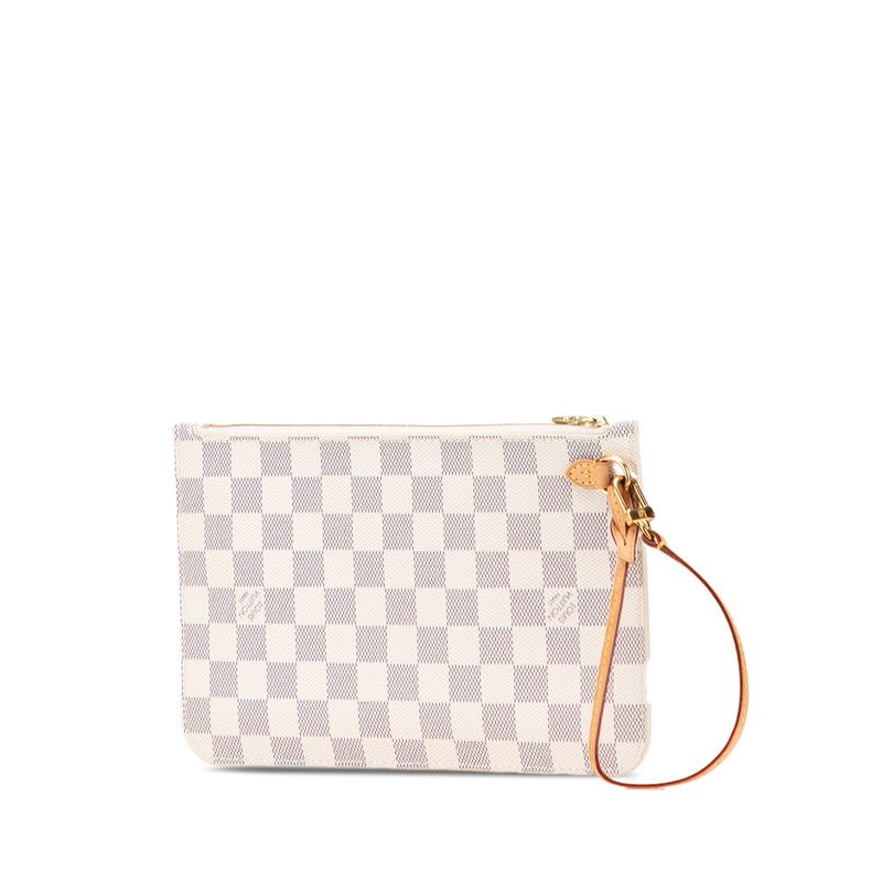 Louis Vuitton Damier Azur Neverfull Pouch White Leather