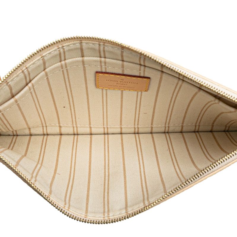 Louis Vuitton Damier Azur Neverfull Pouch White Leather