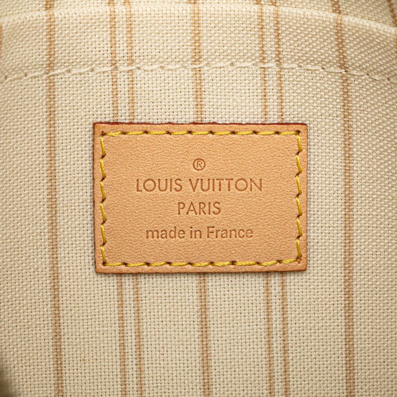 Louis Vuitton Damier Azur Neverfull Pouch White Leather