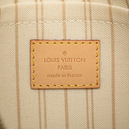 Louis Vuitton Damier Azur Neverfull Pouch White Leather