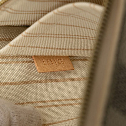 Louis Vuitton Damier Azur Neverfull Pouch White Leather