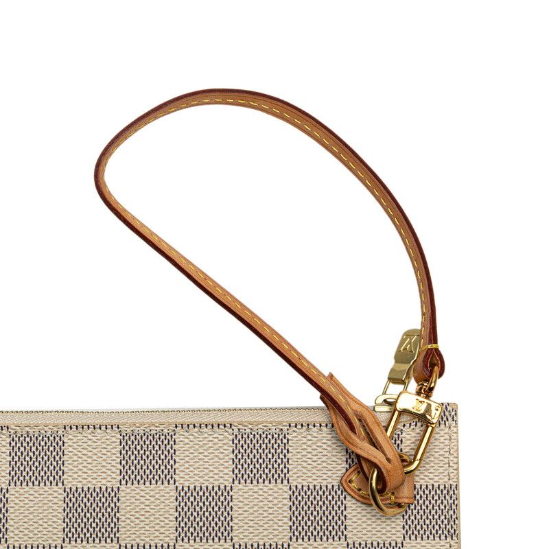 Louis Vuitton Damier Azur Neverfull Pouch White Leather