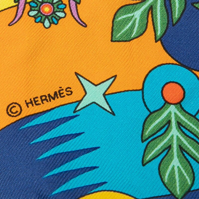 Hermes Twilly la Source de Pegase Scarf Multicolor Silk