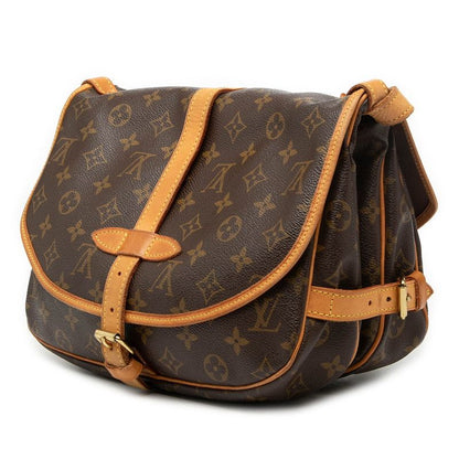 Louis Vuitton Monogram Saumur 30 Crossbody Shoulder Bag Brown Leather