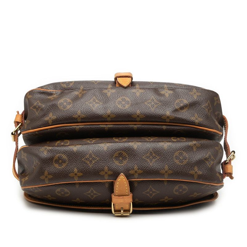 Louis Vuitton Monogram Saumur 30 Crossbody Shoulder Bag Brown Leather