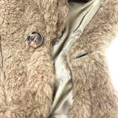 Max Mara Poncho Petalo Teddy Bear Alpaca Brown Cape