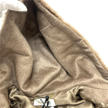 Max Mara Poncho Petalo Teddy Bear Alpaca Brown Cape