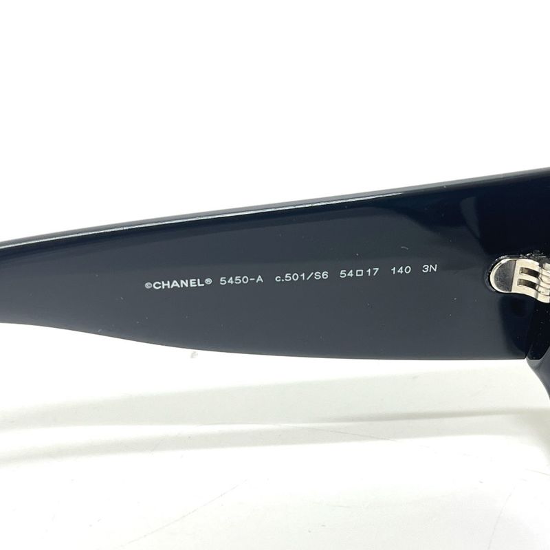 Chanel Sunglasses Embroidery CC Logo Plastic Black Eyewear