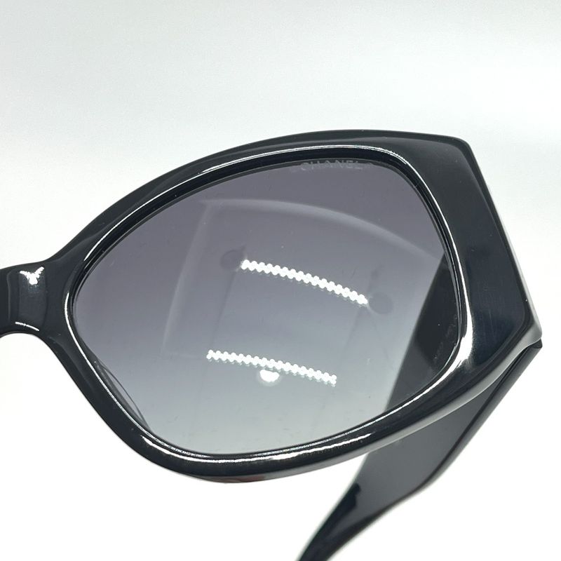 Chanel Sunglasses Embroidery CC Logo Plastic Black Eyewear