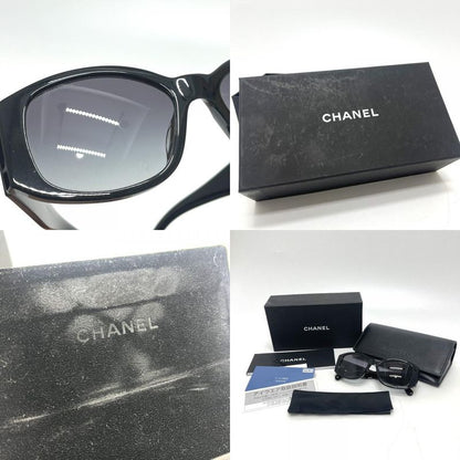 Chanel Sunglasses Embroidery CC Logo Plastic Black Eyewear