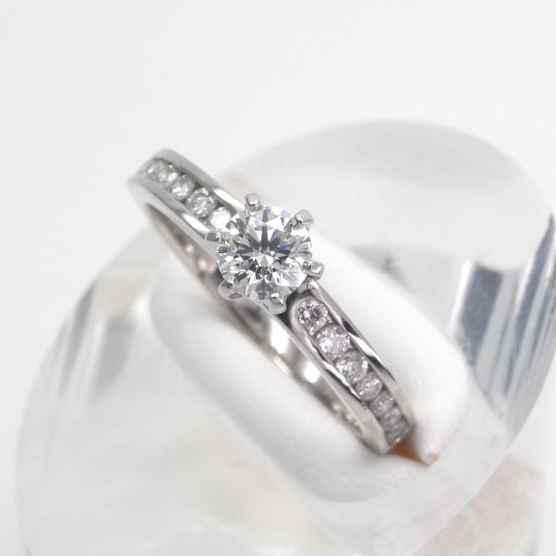 Tiffany & Co Engagement Ring Channel Set Diamond Band Platinum Half Circle