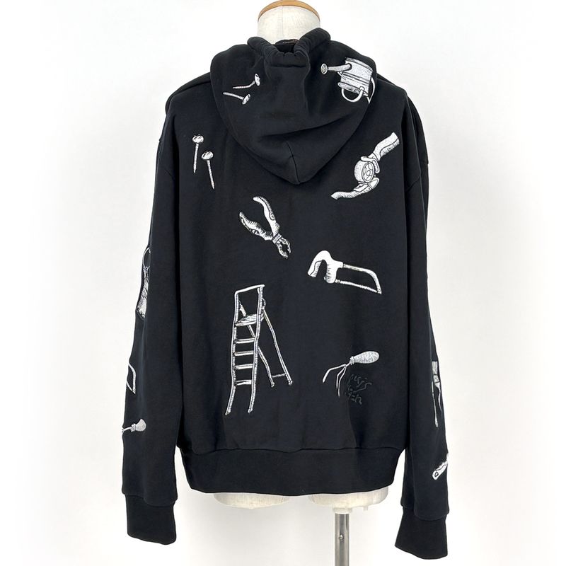 Louis Vuitton Multi Tree Embroidery Hoodie Pullover Logo Brushed Top Cotton