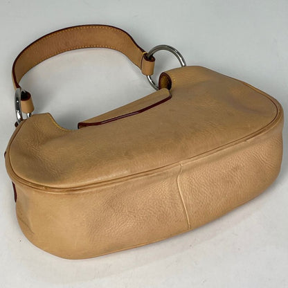 Prada Logo Handbag Leather Beige