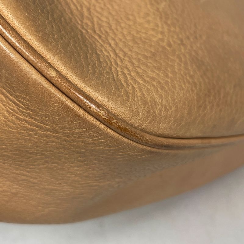 Prada Logo Handbag Leather Beige