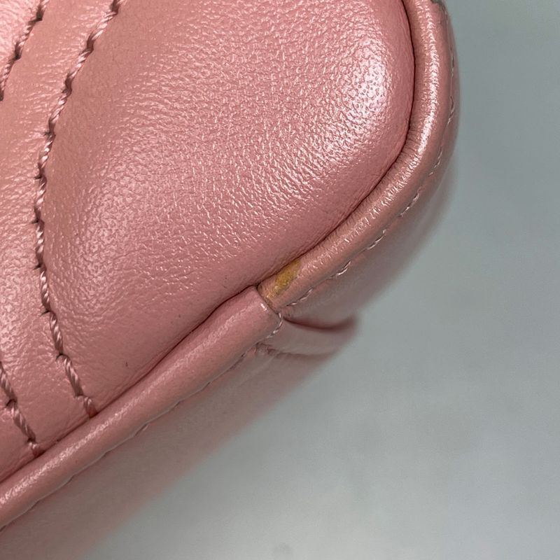 Gucci GG Marmont 2-Way Chain Shoulder Bag Double Leather Pink