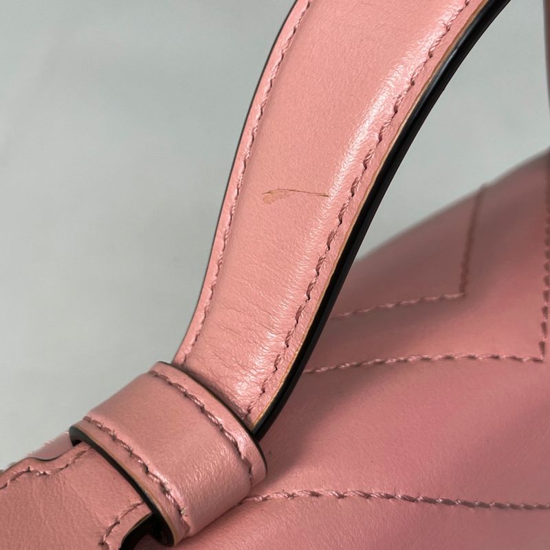 Gucci GG Marmont 2-Way Chain Shoulder Bag Double Leather Pink