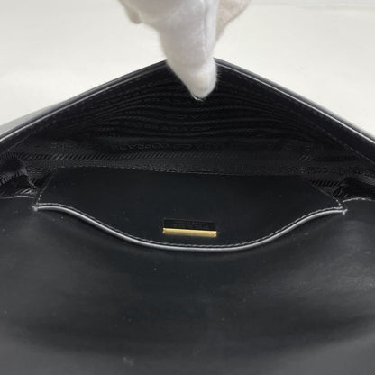 Prada Logo Shoulder Bag Saffiano Leather Nero
