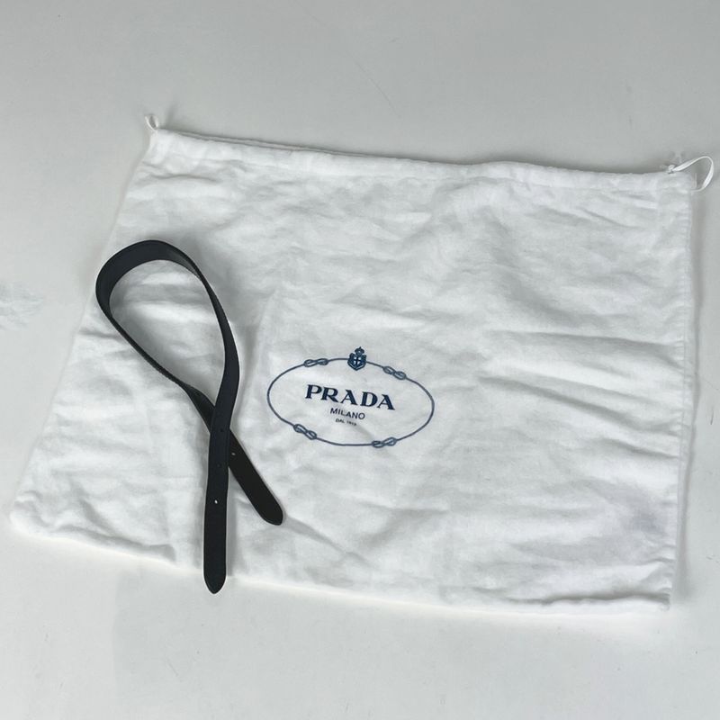 Prada Logo Shoulder Bag Saffiano Leather Nero