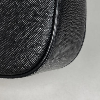 Prada Logo Shoulder Bag Saffiano Leather Nero