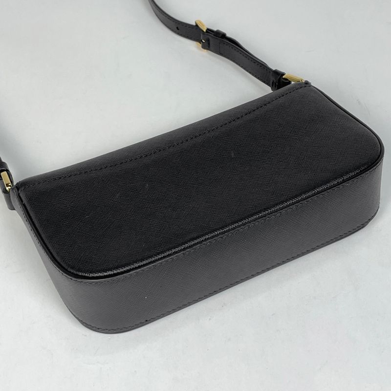 Prada Logo Shoulder Bag Saffiano Leather Nero