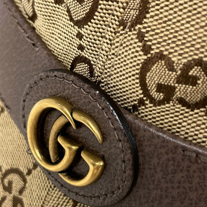 Gucci GG Marmont Bucket Hat Pattern Hat Cotton Polyester Cowhide Brown