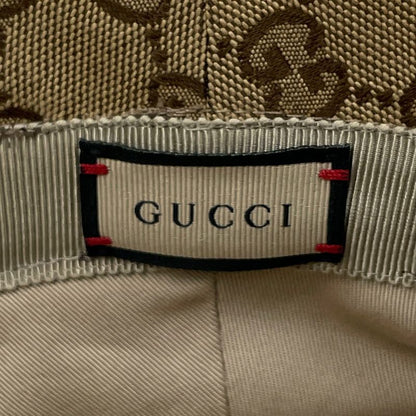Gucci GG Marmont Bucket Hat Pattern Hat Cotton Polyester Cowhide Brown