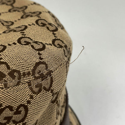 Gucci GG Marmont Bucket Hat Pattern Hat Cotton Polyester Cowhide Brown