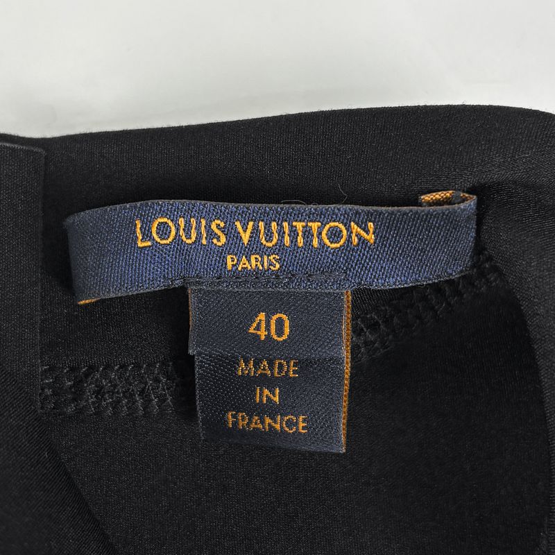 Louis Vuitton Monogram Pattern Dress Mini Skirt Nylon Polyurethane Black