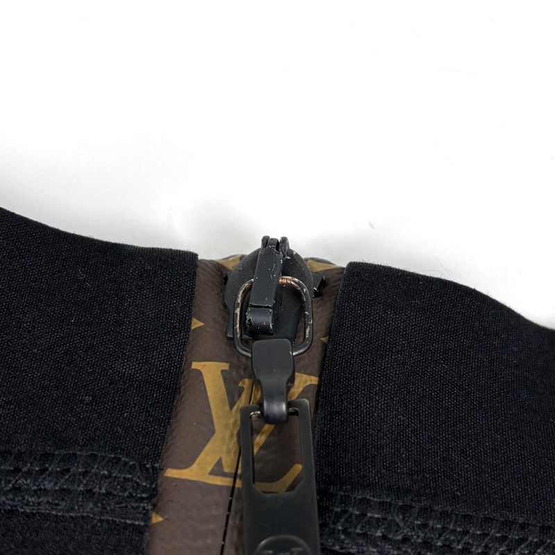 Louis Vuitton Monogram Pattern Dress Mini Skirt Nylon Polyurethane Black