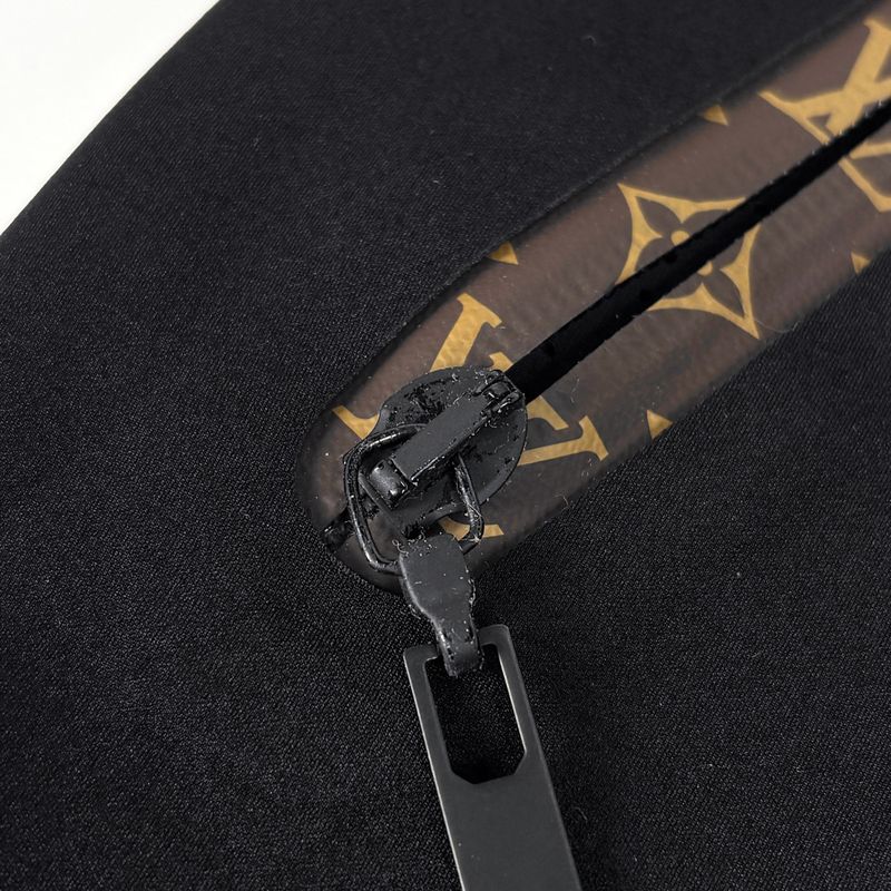 Louis Vuitton Monogram Pattern Dress Mini Skirt Nylon Polyurethane Black