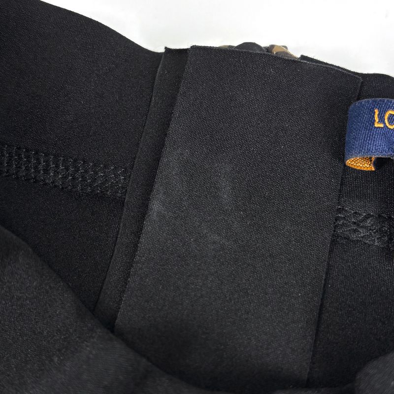 Louis Vuitton Monogram Pattern Dress Mini Skirt Nylon Polyurethane Black