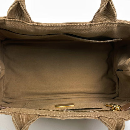 Prada Canapa Tote 2-Way Shoulder Bag Canvas Brown